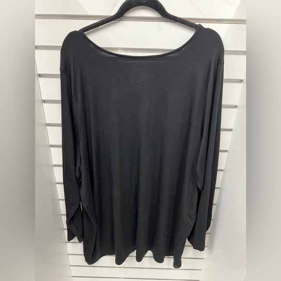 Torrid Size 5 (28W) super Soft Black Top with cutouts and a gold colored ring - Picture 2 of 5